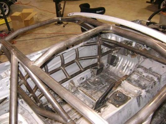 Full roll cage custom built for a Spec Miata