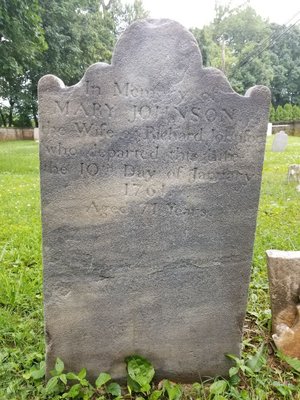 One of my favorite stones that I've cleaned! The stone looks like floating clouds. Mary Johnson died in 1761 (258 years ago)