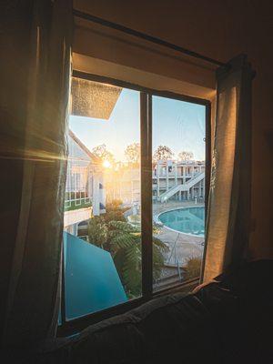 View of the swimming pool in 8332 building from the units.