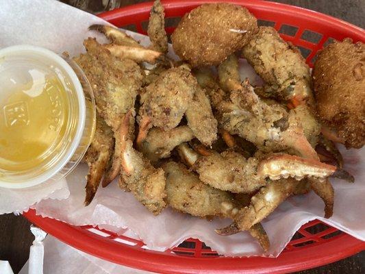 Fried Crab Claws and Hush Puppies