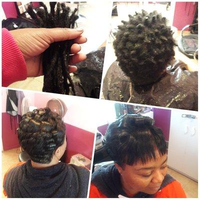 Client went from Dreads to short cut....