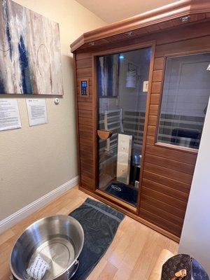 Personal room for Infared sauna.