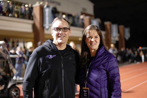 Dr. Brad Schultz, Lipscomb Academy Head of School , with Dr. Candice McQueen, President of Lipscomb University