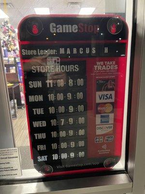 Store hours