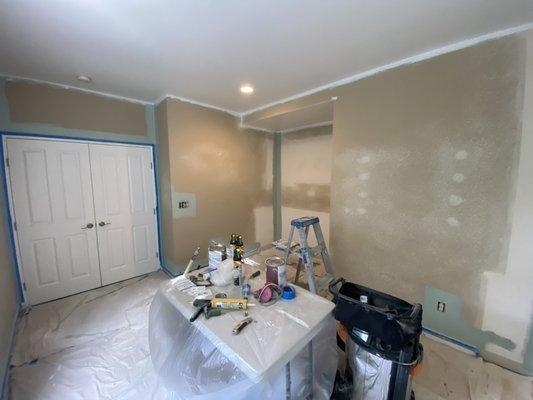 Bedroom drywall repair and painting!