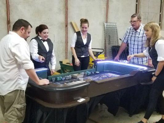 LED light up craps tables for your next casino party rentals