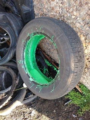 What a year long supply of Slime actually looks like inside your tire