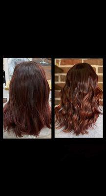 before & after color refresh