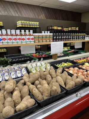 some of the produce section with prices