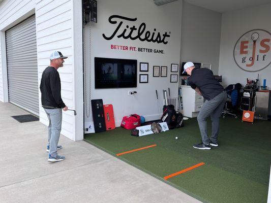 Getting this golfer to feel like he is pushing his butt back in transition and then working on getting more cleared at impact.