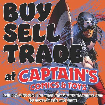 Captain's Comics and Toys buys, sells, and trades!