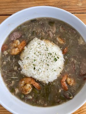 Spicy Chicken, Sausage and Shrimp Gumbo