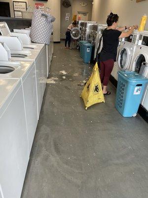 Ceiling tiles on the floor