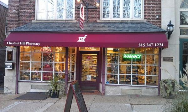 Chestnut Hill Pharmacy is easy to find on Germantown Ave, between Woodale and E Abington Ave.