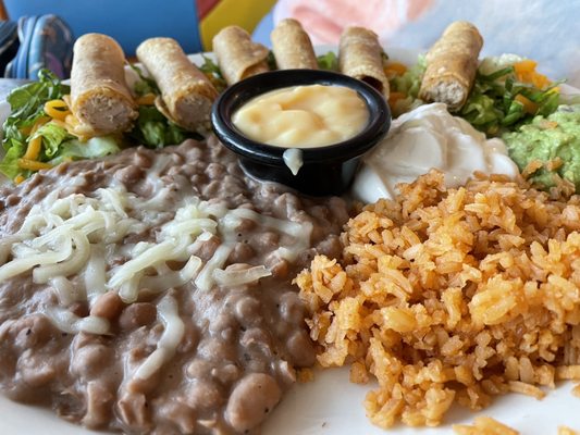 Flautas and San Luis plate! Oh my yum!