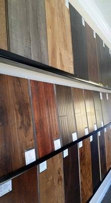 In our showroom, you can find a variety of laminate and hardwood samples.