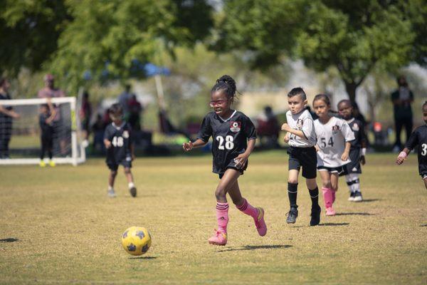 We offer a great beginners soccer program here at the Kroc Center.