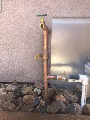 New copper water main and shut off valves