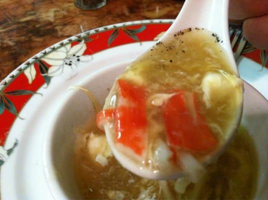 Crab and shark fin soup!! Mmm...