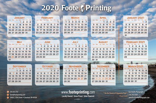 2020 Foote Calendar is available now!