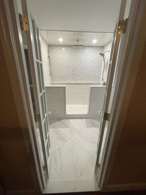 Bathroom remodel from entrance