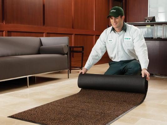 UniFirst floor mat rental services lower maintenance costs, prevent slip and fall accidents, and improve worker productivity.