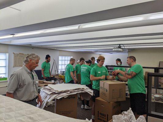 New crews being trained by Chuck Armbruster, VP of Sales and moving industry professional.