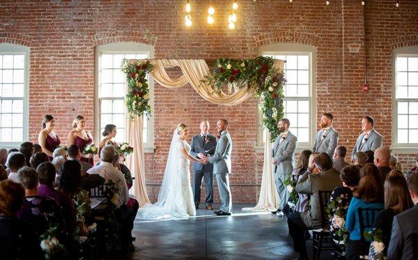 Affordable wedding venue exposed brick Kansas City Missouri Davis Event Space historic Harrisonville Square Missouri