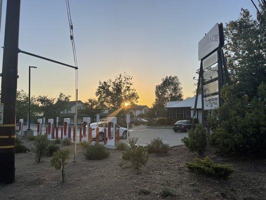 Sunset & Tesla Supercharger