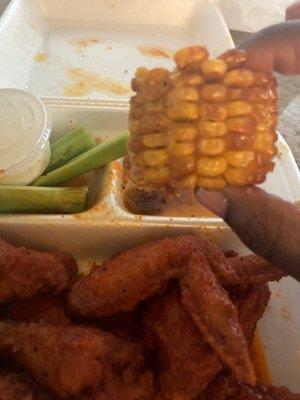 Little fried corn that comes with the wings... so good.