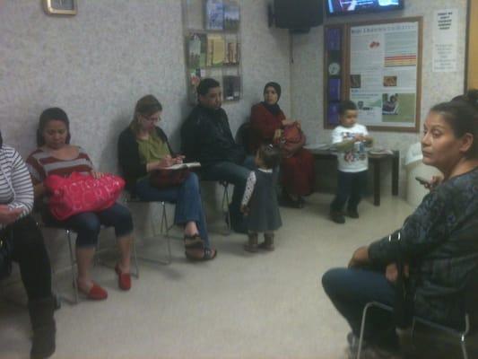 Overflowing waiting room!