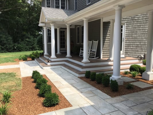 Formal walkway and boxwood border.