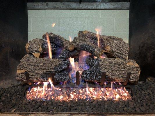 Charred oak logs