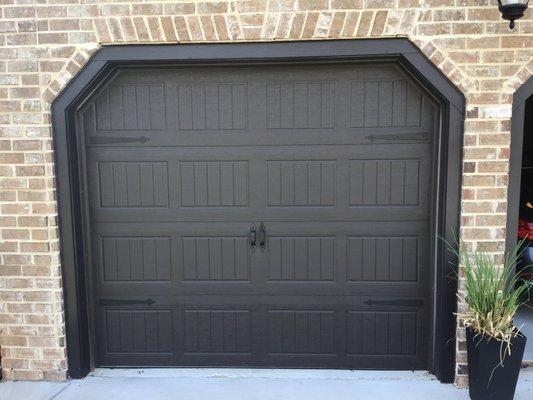 Beautiful carriage stamp door in brown!