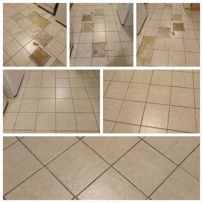 Replied and replaced kitchen tiles.