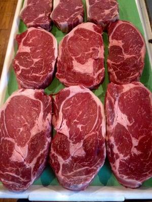 Choice Hand Cut Rib Eye Steaks