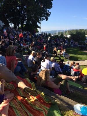 The crowd for opening night:  13 Nights of Music on the River.