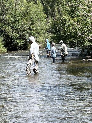 Fishing on the Chama river with Chuck Kuchta who was a fantastic helper and coach for my novice fly fishing family.