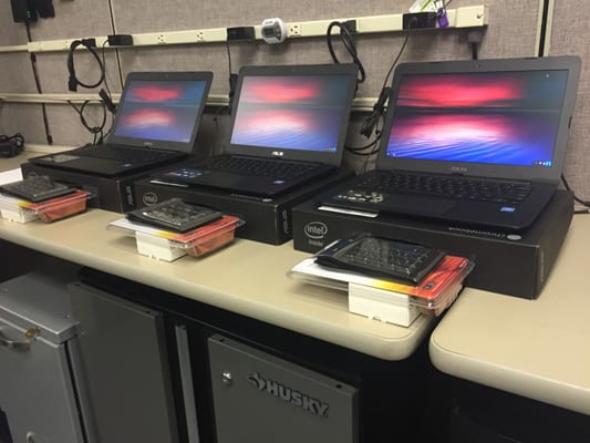 New fleet of Laptops being set up in our office. Whether you need 1 or 10 computers we can help!