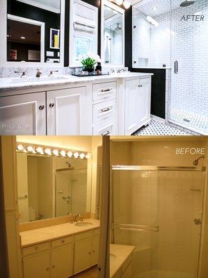 Bathroom before and after