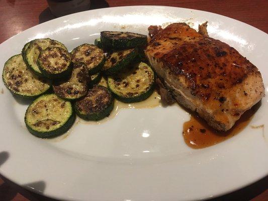 Hickory Bourbon Salmon and grilled Zucchini - delicious!