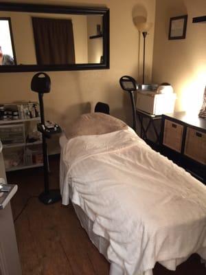 Inside the room where you have facials done