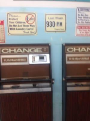 Change machine and last wash Info