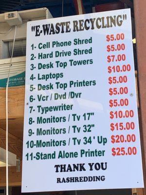 E-waste sign 10-9-19