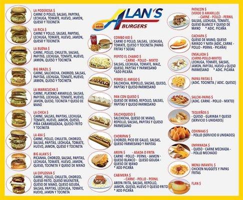 Alan's Burgers * Food Truck Menu