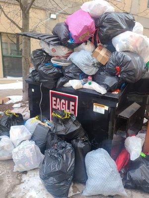 This is how the arcade Apartment run by Greystone takes care of its tenants. Leaves the building un-clean and have garbage everywhere!