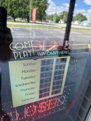 Hours on sign in window