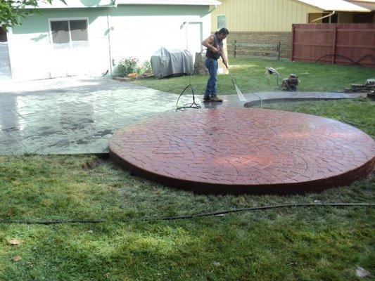 stamped concrete/two colors!