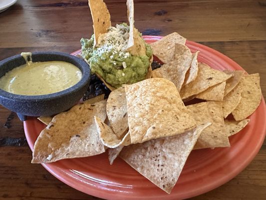 Chips and salsa with guacamole