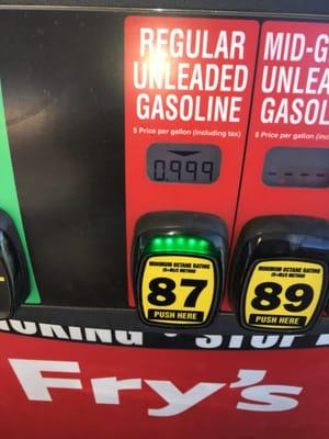 .99 cents for gas with fry's fuel points!